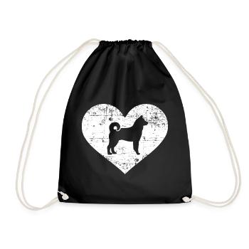 Norwegian moose dog - Drawstring Bag - black - Front