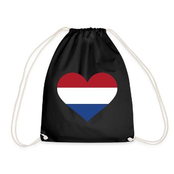 Netherlands - Drawstring Bag - black - Front