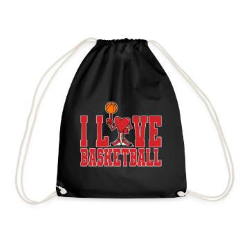 i love basketball i love basketball - Drawstring Bag - black - Front