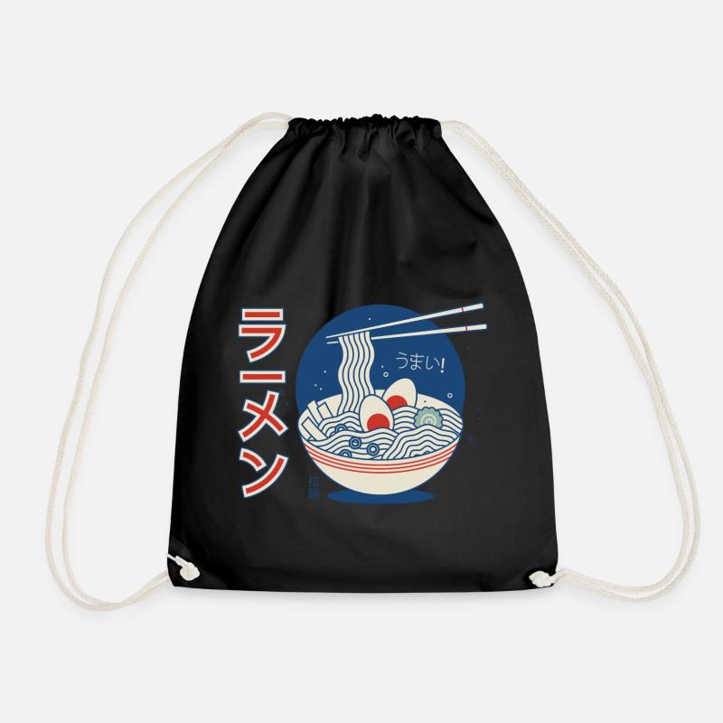 Japanese food - Drawstring Bag - black