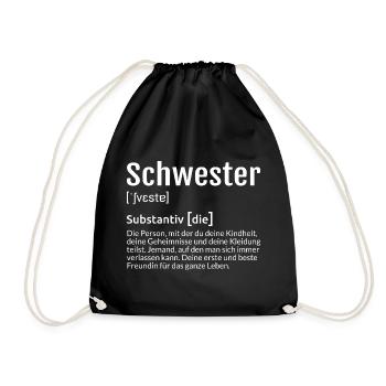 Schwester Definition - Turnbeutel - Schwarz - Vorne