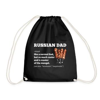 Russischer Vater Geschenk - Turnbeutel - Schwarz - Vorne