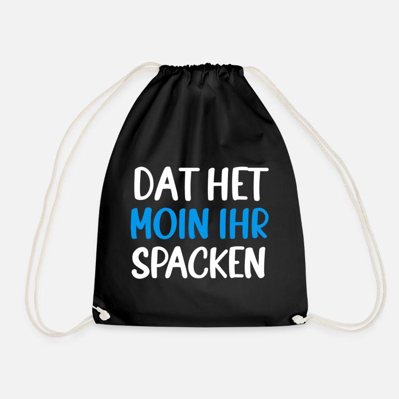 Plattdeutsch Hamburg Moin Ihr Spacken Spruch - Turnbeutel - Schwarz