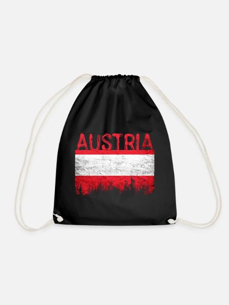 Australian flag style with city silhouette - Drawstring Bag - black