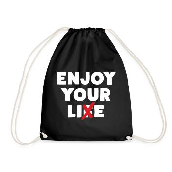 Enjoy Your Lie - Drawstring Bag - black - Front