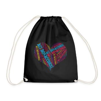 Sicily t-shirt Aci Bonaccorsi heart world cloud - Drawstring Bag - black - Front