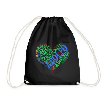 t-shirt Adolfo coeur nuage de mots t-shirt - Sac de sport léger - noir - Devant