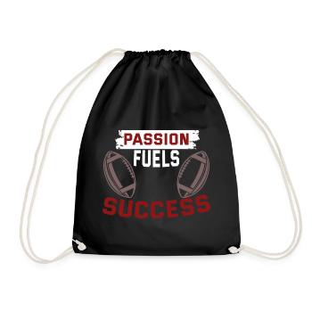 Passion fuels Success - American Football T-shirt - Turnbeutel - Schwarz - Vorne