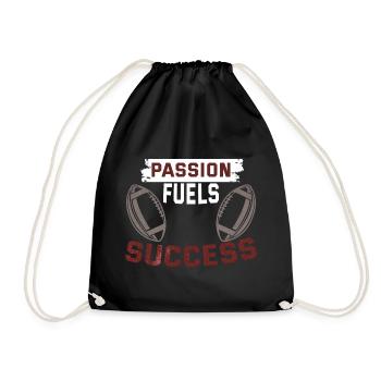 Passion fuels Success - American Football T-shirt - Turnbeutel - Schwarz - Vorne