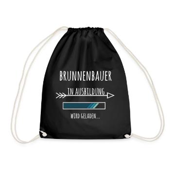 Brunnenbauer Ausbildung Geschenk - Turnbeutel - Schwarz - Vorne