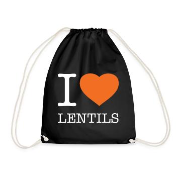 J’AIME LES LENTILLES Linsen - Sac de sport léger - noir - Devant