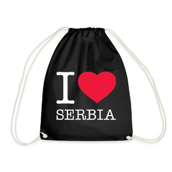 I LOVE SERBIA Serbien - Drawstring Bag - black - Front