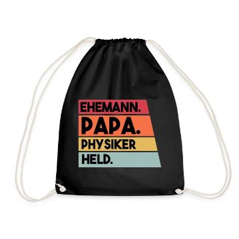 Ehemann Papa Physiker Held - Turnbeutel - Schwarz - Vorne