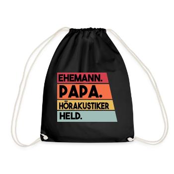 Ehemann Papa Hörakustiker Held - Turnbeutel - Schwarz - Vorne