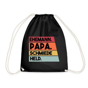 Ehemann Papa Schmiede Held - Turnbeutel - Schwarz - Vorne
