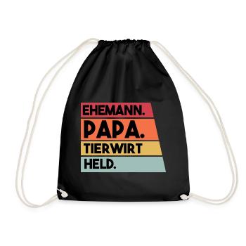 Ehemann Papa Tierwirt Held - Turnbeutel - Schwarz - Vorne