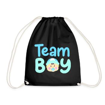Team Boy: Bekanntgabe des Geschlechts des Babys - Turnbeutel - Schwarz - Vorne