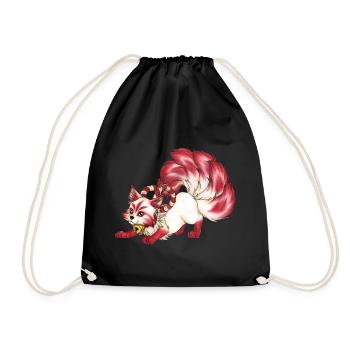Kitsune Fuchs Fuchsgeist Inari Japan Mythologie - Turnbeutel - Schwarz - Vorne