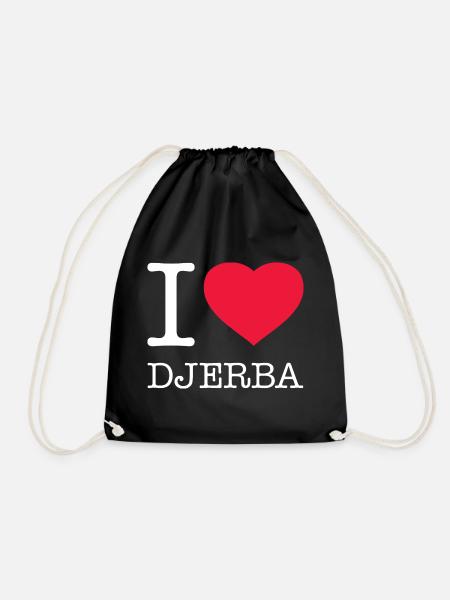 I LOVE DJERBA Tunisia Tunesien - Turnbeutel - Schwarz