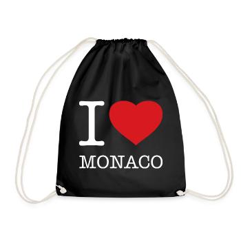 I LOVE MONACO - Turnbeutel - Schwarz - Vorne