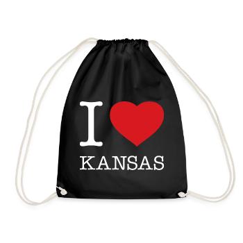 I LOVE KANSAS - Turnbeutel - Schwarz - Vorne