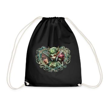 Les trois fées, compagnes du cœur magique - Sac de sport léger - noir - Devant