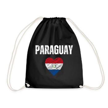 I love Paraguay, flag of Paraguay - Drawstring Bag - black - Front