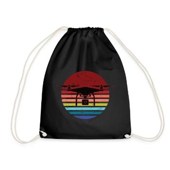 Vintage drone - Drawstring Bag - black - Front