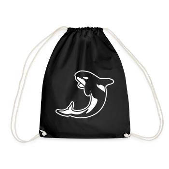 Orka – Ozean Tier Rettet Walfisch Design - Turnbeutel - Schwarz - Vorne