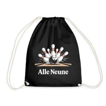 Alle Neune Bowling Spaß - Turnbeutel - Schwarz - Vorne