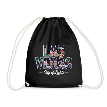 Las Vegas City of Lights – Retro Casino - Drawstring Bag - black - Front