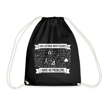 Retired Math Teacher Humor - Drawstring Bag - black - Front