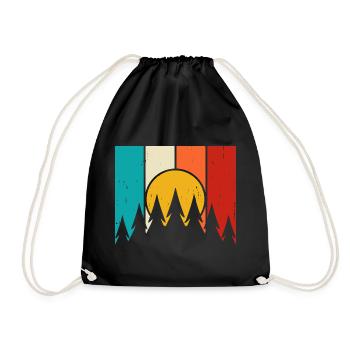 Hiking Hiker Mountaineer Gift - Drawstring Bag - black - Front