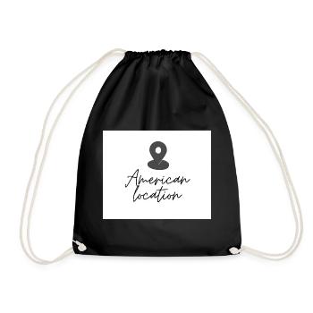American Location Pin - Drawstring Bag - black - Front
