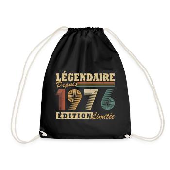Légendaire depuis 1976 Vintage Cadeau Anniversaire - Sac de sport léger - noir - Devant