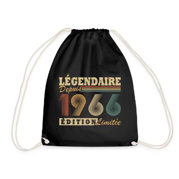 Légendaire depuis 1966 Vintage Cadeau Anniversaire - Sac de sport léger - noir - Devant