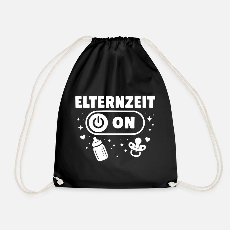 Elternzeit On - Baby - Turnbeutel - Schwarz