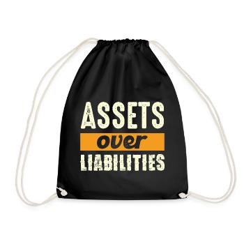 Assets over liabilities - Drawstring Bag - black - Front