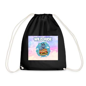 Wild Ride Hippo Burger Patch - Turnbeutel - Schwarz - Vorne