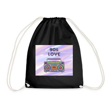 90s Love Boombox - Drawstring Bag - black - Front