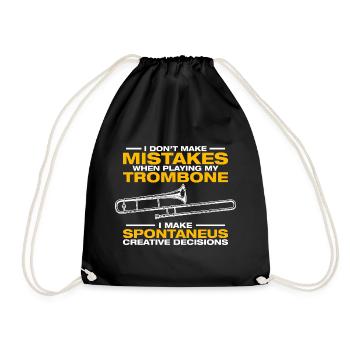 Spontaneus Trombone Trombone Player Trombonist - Drawstring Bag - black - Front