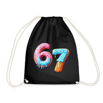 7th Birthday Boy 7 Years Old, I Was 6 Now In 7 - Drawstring Bag - black - Front