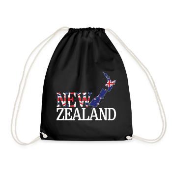 Carte terrestre de la Nouvelle-Zélande - Sac de sport léger - noir - Devant