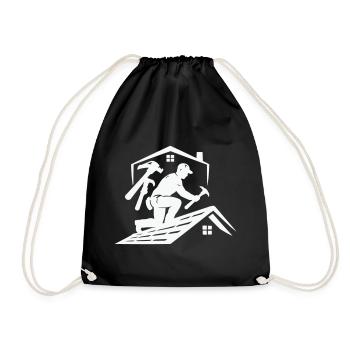 Silhouette du couvreur sur le toit - Sac de sport léger - noir - Devant