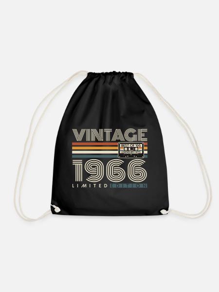 1966 Jahrgang Vintage Retro Geburtstag Geschenk - Turnbeutel - Schwarz