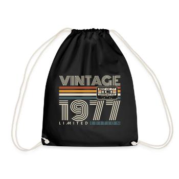 1977 Vintage Vintage Rétro Cadeau d’anniversaire - Sac de sport léger - noir - Devant