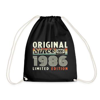 1986 Vintage Rétro Cadeau D'anniversaire - Sac de sport léger - noir - Devant