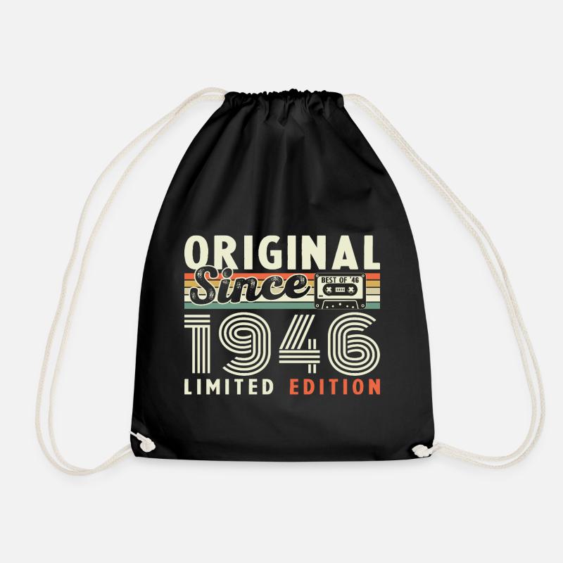 1946 Vintage Retro Geburtstagsgeschenk - Turnbeutel - Schwarz