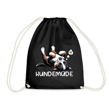 Hundemüde Appenzeller Sennenhund Sennenhunde  - Turnbeutel - Schwarz - Vorne