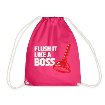 Spül es wie ein Chef | Klempner Humor - Turnbeutel - Fuchsia - Vorne